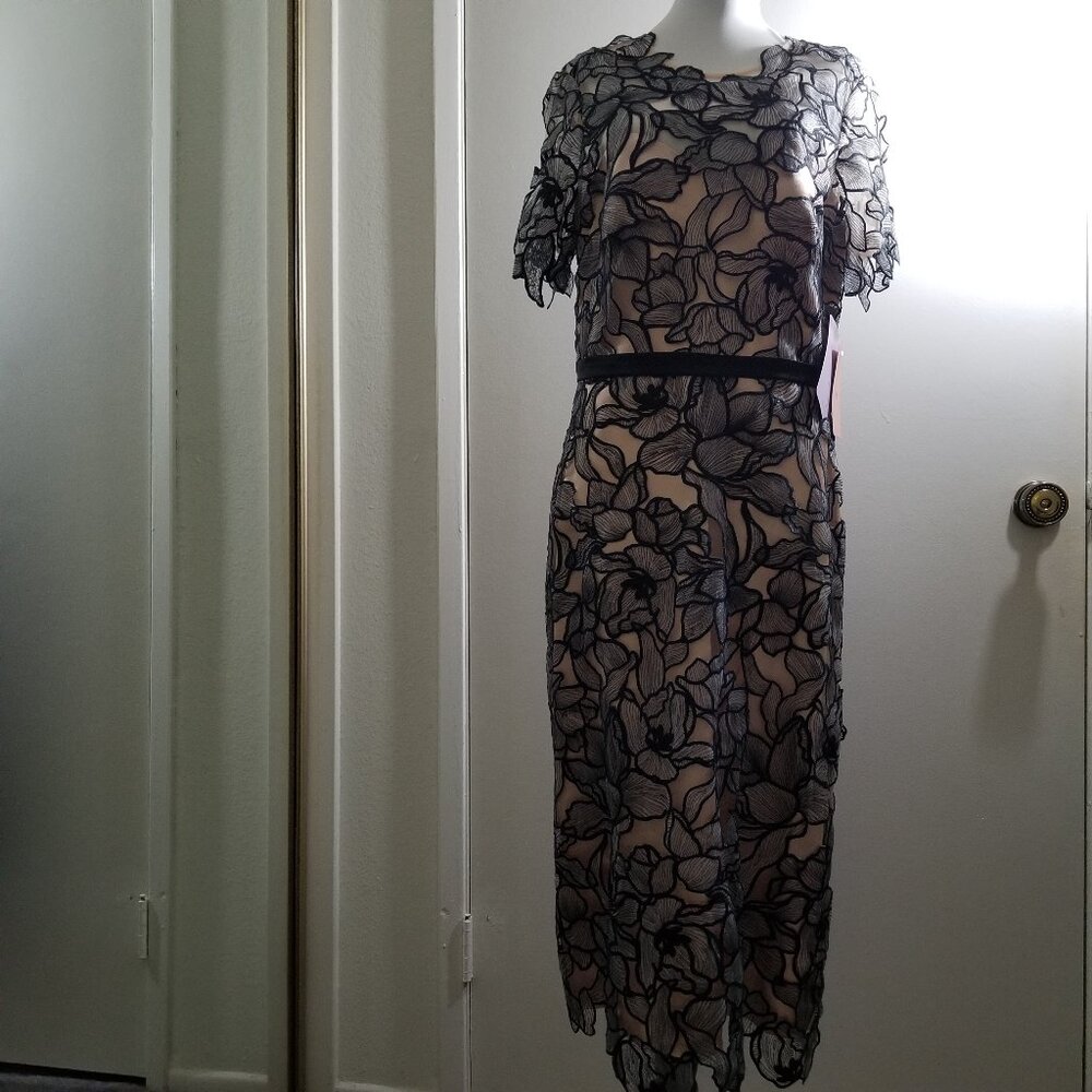 Antropologie JS Collections brand black/tan floral dress size 8
